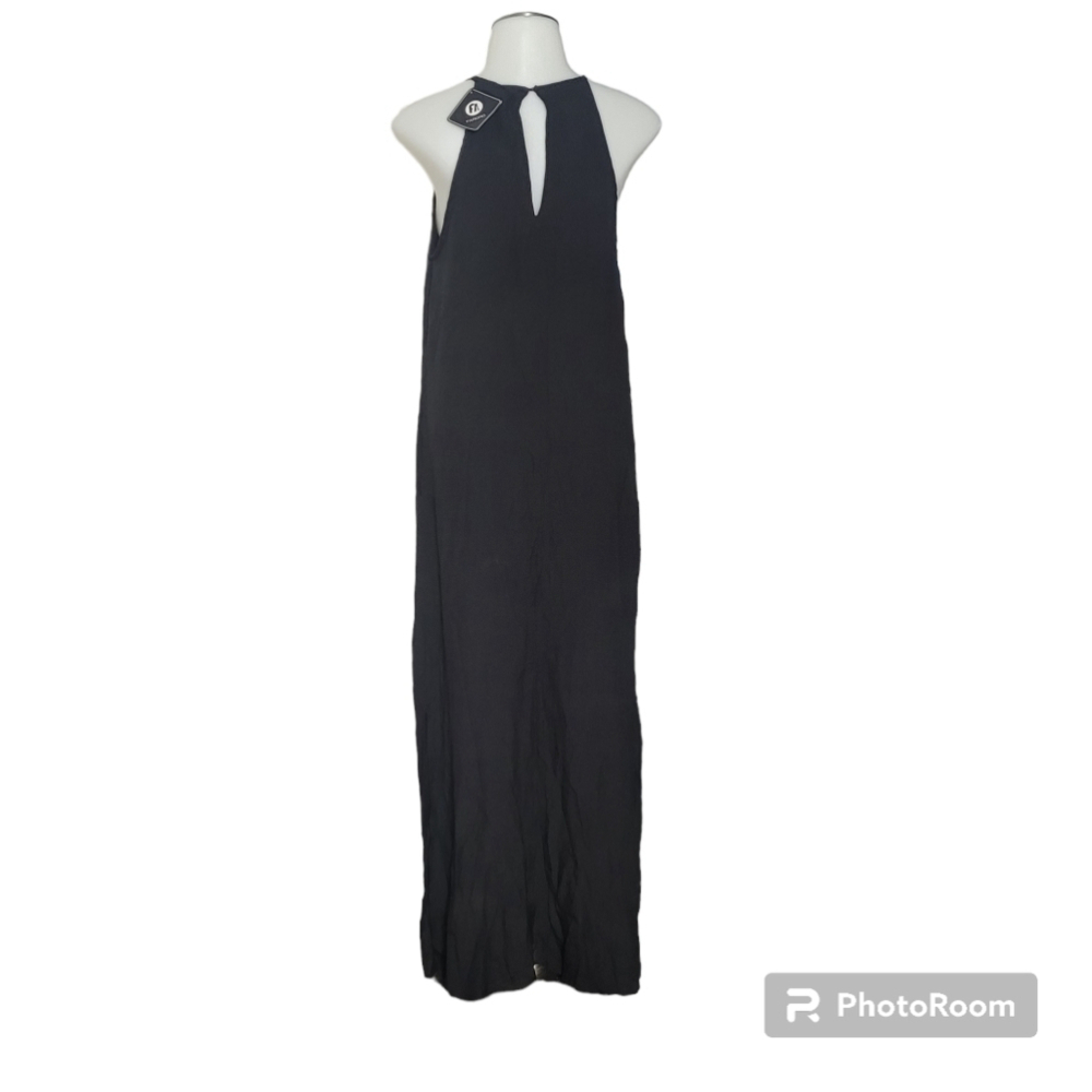 Sleeveless Long Dress Boho Halter Maxi Dresses Casual Loose Sundress with Pocket - Picture 4 of 9